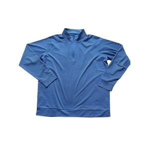 J McLaughlin‎ Quarter Zip Mens XL Blue Stripe Preppy Golf Catalina Cloth